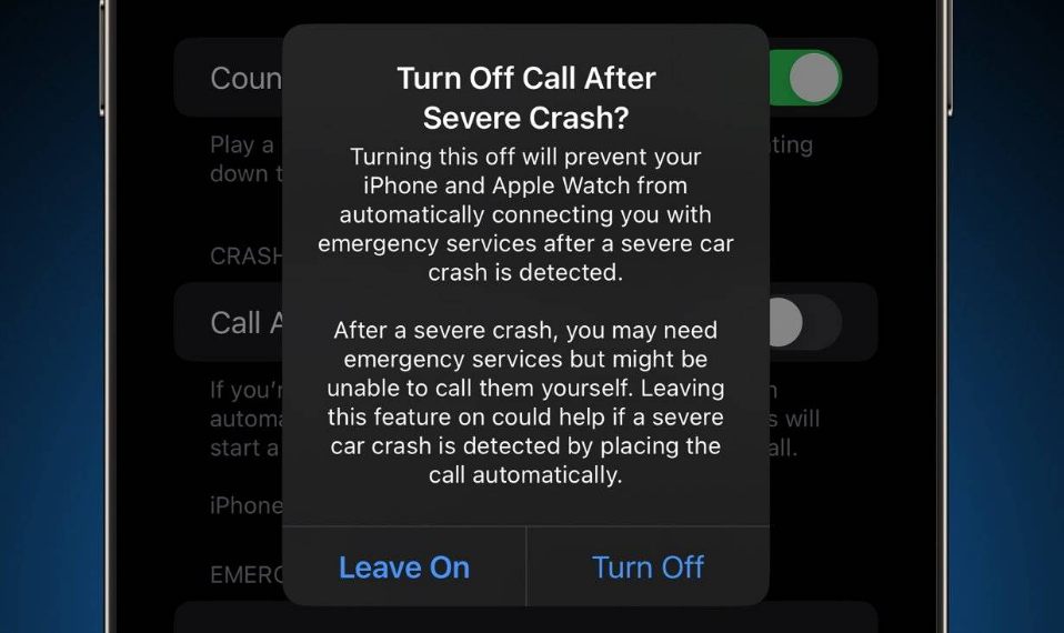 满城苹果14维修分享 iPhone 14 和 Apple Watch 上关闭崩溃检测 
