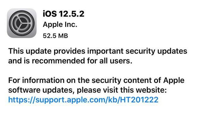 满城苹果手机维修分享iOS12.5.2发布，建议所有老苹果用户安装 